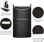 XL Hanging Laundry Hamper, 2PC-Black, Over Door/Wall Mount, Large Capacity, Modern Design, Durable, Waterproof