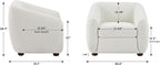 Modern Accent Chair for Living Room, Upholstered Armchair with Linen Fabric, Single Sofa Chair with Solid Wood Legs, Boucle, Camel