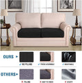 H.VERSAILTEX Super Stretch Individual Seat Cushion Covers Sofa Covers Couch Cushion Covers Slipcover Sets Thick Jacquard Textured Twill Fabric (2 Piece Medium Sofa Cushion Covers, Black)