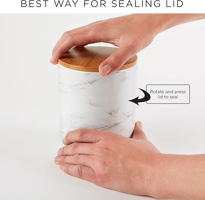 DII Kitchen Accessories Collection, Textured Matte Ceramic Canister Set, Stone, Dimple, 2 Piece