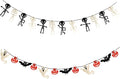 Gift Boutique - 9 Foot Halloween Garland Felt Banner Chain Decorations Indoor & Outdoor Party Supplies 18 Feet Total Pack of 2 Designs Skeletons Bat Pumpkin Ghost