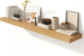 Deep Floating Shelves for Wall - 72 Inch Wide x 12 Inch Deep Wall Shelves Set of 1 - Rustic Oak Color Wood Shelves for Living Room, Bathroom, Laundry Room, Bedroom, Kitchen, Home Office