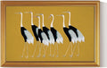 HUARCEY Gold Framed Vintage Wall Art for Living Room, Animals Painting Prints Large Decor for Kitchen, Aesthetic Bedroom Wall Art Decor, Christmas Gifts for Friends or Family (Seven Cranes 24"x36")