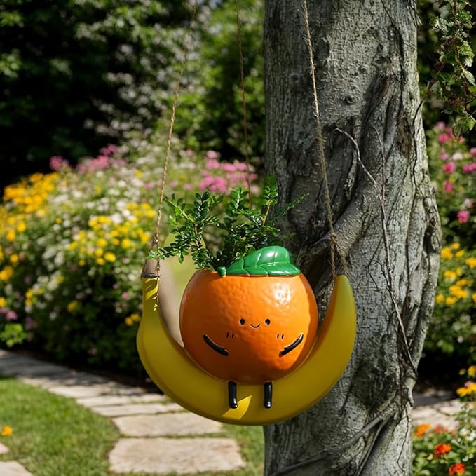 Hanging Swing Planter,Wall Planter， Indoor/Outdoor Resin Planter，Succulent Pots for String of Pearls - Hanging Plant Holder