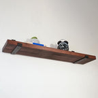 CONSDAN Floating Shelves for Wall Mounted Book Shelf Hanging Shelves Floating Bookshelf for Bedroom, Bathroom, Living Room, Kitchen USA Grown Solid Hardwood, Dark Maple 48x7.5x1.5 in (Set of 2)