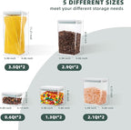 Airtight Pop Food Containers 10-Piece Set BPA-Free Stackable Air Tight Pantry Storage Containers Ideal for Storage Cereal Snack Flour Sugar Spaghetti