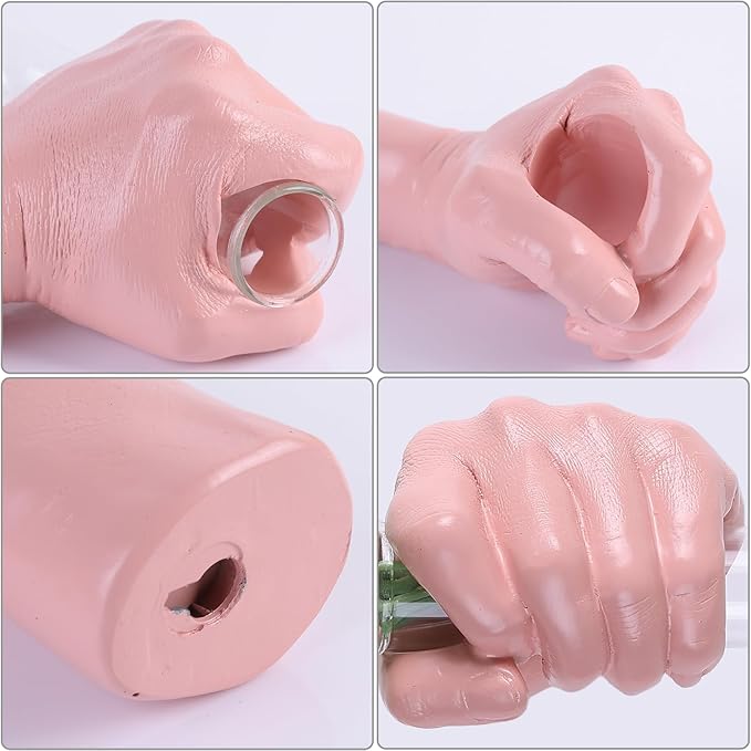 Pink Wall Sculpture,Wall Art Bedoroom,Hand Vase,Funky Flower Vase Decorations,Unique Wall Statue,Home Decor Art