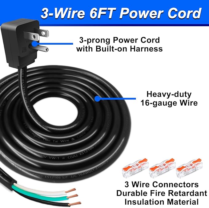 Dishwasher Installation Kit - 6 FT Stainless Steel Dishwasher Hose with 3/8" Compression Connections,Food Grade PEX Inner Tube Dishwasher Water Supply Line with Elbows,Adapters and 6 FT Power Cord