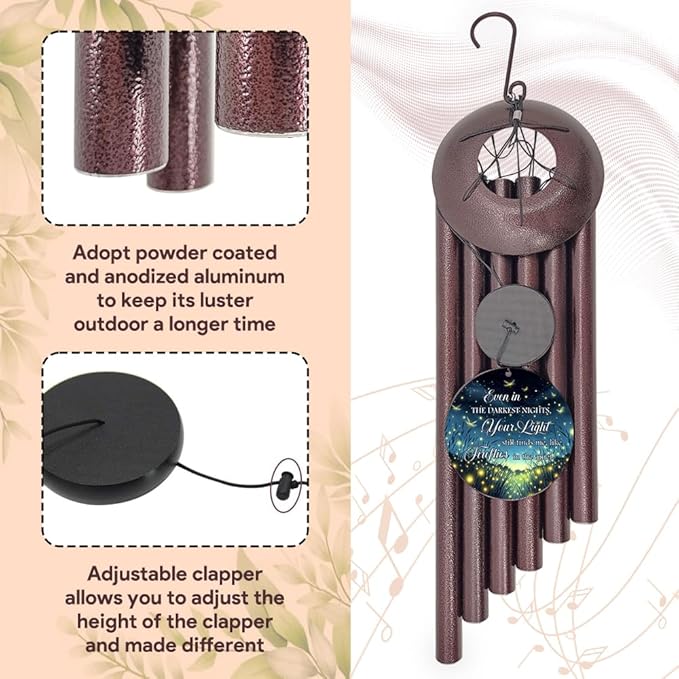 Personalized Sympathy Wind Chimes, 36inch Customized Wind Chime, Memorial Gifts for Loss of Loved One, Wind Chimes in Loving Memory of Dad/Mom, Condolences Gifts for Funeral