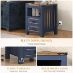 Apicizon Farmhouse End Table with Charging Station and Storage
