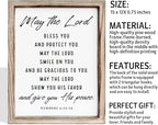 Christian Wooden Plaque, Bible Verse Scripture Decor, Framed Wall Plaque Signs 15 * 11.5 inches, Inspirational Christian Gift, May the Lord Bless You and Protect You Sign