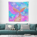 HZOHNAGO Mermaid Scales Tapestry Colorful Shiny Scales Mermaid Tail Pattern Printed Wall Tapestry Wall Hanging for Bedroom Living Room Dorm 60" W x 60" H