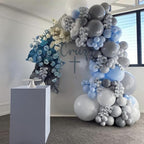 130pcs Gray Balloons Different Sizes 18" 12" 10" 5" Pastel Gray Balloons for Boys Girls Birthday Baby Shower Gender Reveal Wedding Decorations