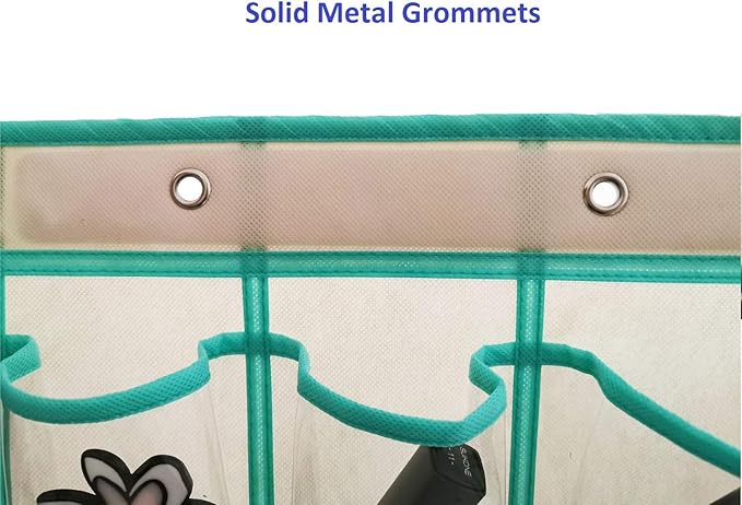 Classroom Pocket Chart for Phone Calculator Holder Over The Door Hanging Closet Jewelry Organizer with 30 Clear Pockets (BEIGE)