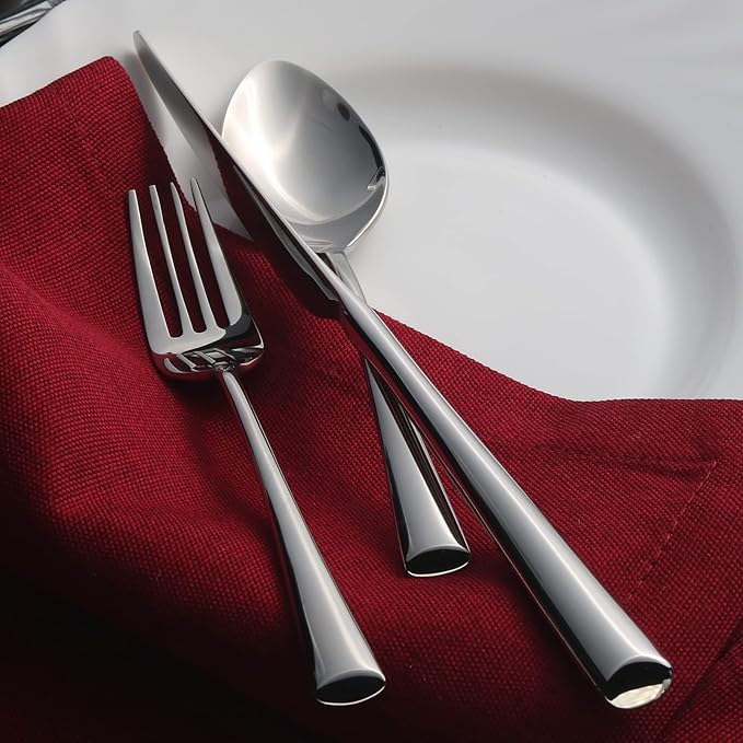 Alata Bailey 20-Piece Forged Silverware Set Stainless Steel Flatware Set,Service for 4,Mirror Polished Cutlery Set,Dishwasher Safe…
