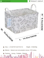 LANGYASHAN Rectangular Storage Bin Collapse Canvas Fabric Cartoon Storage Basket with Handles for Organizing Home Kitchen Boys and Girls Toys Office Closet Shelf Baskets (Rec Vehicle)