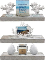 Sorbus Floating Shelves - 3 Pack 16 Inch Rustic Wall Shelves for Bedroom, Kitchen, Living Room, Bathroom Shelves, Home Decor, Office - Floating Shelf for Trophy, Books, Frames, Toilet Paper