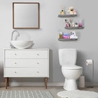 Sorbus Floating Shelves for Wall, Bathroom Shelves Wall Mounted for Kitchen, Bedroom, Bathroom Storage Over Toilet, Hanging Book Shelf for Wall Home Decor Living Room (Gray, 2 Pack)