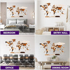 HYPERI Multilayered 3D Wooden World Map Wall Decor, Wood Art Wall Decor, Mapa Mundi Para Pared, World Maps and Push Pins, Valentine's Day Gifts For Dad, Mom, Boss, Husband, Wife (Large)