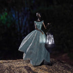 Guichifun Fairy Statues Solar Outdoor Lights - Resin Garden Figurines Decorations for Patio Yard Lawn Decor Housewarming Gardening Gifts for Women Mom 7.4 x 5.3 x 12 Inch