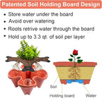Vertical Planter, 5 Tier Stackable Strawberry Planter with Garden Tool Set, Movable Indoor/Outdoor Garden Herb Pot for Growing Vegetables and Succulents, Red