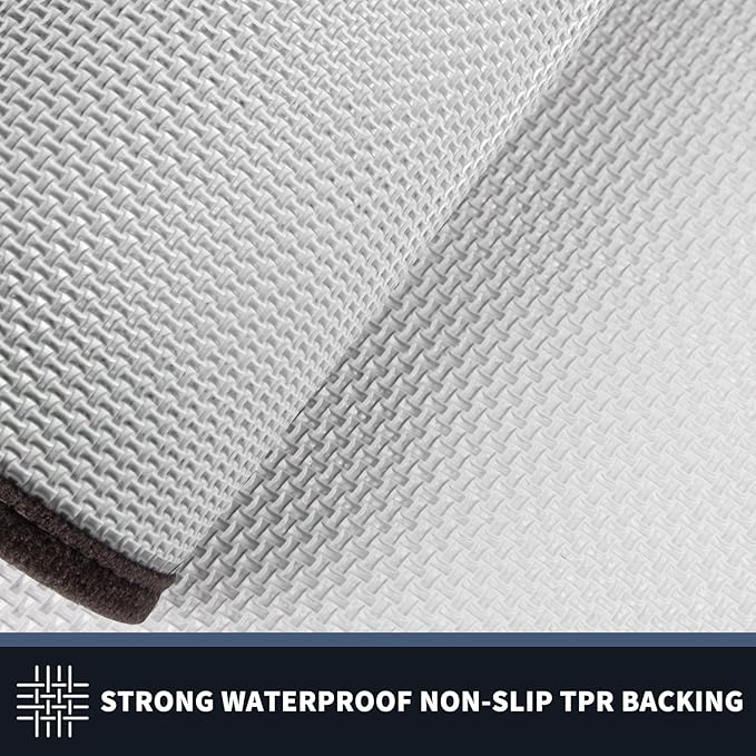 PURRUGS Dirt Trapping Door Mat 24" x 36", Non-Slip/Skid Machine Washable Entryway Rug, Shoes Scraper, Area Rug, Super Absorbent Welcome Mat for Muddy Wet Shoes and Paws, Grayish Brown & Coffee