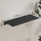 JOOM Metal Floating Shelf, 12" Black Shelf, Small Display Shelf for Wall Storage
