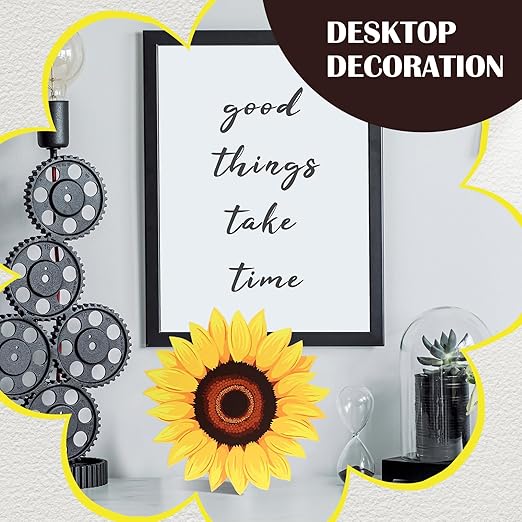 Tandefio 3 Pcs Sunflower Stepping Stones 12 Inch Iron Pavers for Garden Walkway Decorative Sunflower Garden Decor for Indoor Outdoor Patio Yard Outside, Colorful Yellow