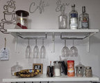 10.8 Inch Wine Glass Rack, Under Cabinet Wine Glass Holder, Wine Glass Hangers Under Shelf, Chrome Finish Stemware Rack, Hanging Stemware Holder for Cabinet Kitchen Bar, Set of 4
