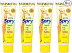 Spry Natural Xylitol Toothpaste for Baby, Toddler and Kids Age 3 Months and Up - Fluoride Free Tooth Gel, Tasty, Support Development of Emerging Teeth, Strawberry Banana 2 Fl Oz (Pack of 4)