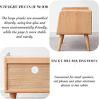 Small Nightstand, 100% Solid Oak Wood Bedside Table, Mid Century Modern Nightstand with Open Storage,Storage Cabinet for Bedroom (2pc Natural Color)