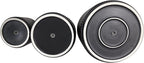 Amazon Basics Assorted Sizes Fluted Ceramic Round Planters, Set of 3, 6 inch, 8 inch, 10 inch, Black