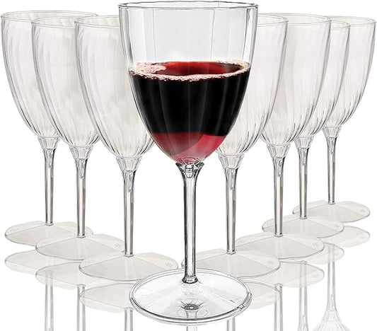 Oojami Elegant Plastic Champagne Flutes - 32 PCS, 7.8oz Disposable & Reusable Wine Glasses - Perfect for Home, Parties, Weddings, Birthdays & Celebrations (32, Clear)