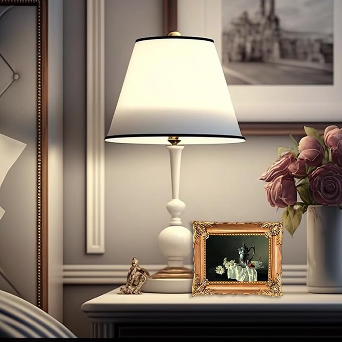 5x7 Vintage Picture Frame with Embossed Flower Design, Ornate Gold Frame for 5x7 Pictures, Hand-Crafted Resin Antique Frames for Tabletop & Wall Hanging, Home Decor (Bronze)