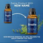 Breathe Essential Oil Blend 30 ml - Breath Sinus Relief with Menthol Oils - for Humidifiers, Diffusers, and Aromatherapy - Nexon Botanics