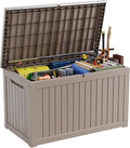 Vixzen 230 Gallon Resin Deck Box, Lockable Outdoor Storage Box for Patio Cushions Storage Furniture,Garden Tools, Pool Supplies, Weatherproof and UV Resistant- Grey
