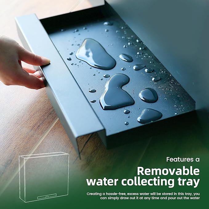 KOL Galvanized Steel Planter Box, with Insert Tray Drainage Holes, Rectangular Black Powder Coated Metal Planter, Outdoor Use, Heavy Duty Modern Flower Pot (Black, 36" H x 11" W x 32" L)