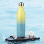 Insulated Water Bottles,25 oz Double Wall Stainless Steel Vacumm Metal Flask for Sports Travel,Sandy Beach