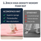 ACOMOPACK Baby Play Mat for Floor 1.3" Thick Memory Foam Play Mat 59"×71" Tummy Time Crawling with Non-Slip Bottom for Living Room,Nursery,Soft Velvet Playpen Mats for Kids,Infants（Pink）
