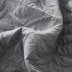 MarCielo 3-Piece 100% Cotton Oversized Bedspread Lightweight Quilt Coverlet Embroidery Farmhouse Bedding Set T0 (Light Grey, Oversized King (118"x106"))