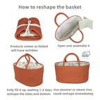 Large Baby Diaper Caddy Organizer for Girl Boy Rope Nursery Storage Bin Basket Portable Holder Tote Bag for Changing Table Car Travel Baby Shower Gifts Registry Must Haves Rustic
