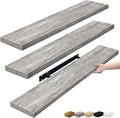 Sorbus Floating Shelves for Wall - 35 Inch Long Bathroom Shelves, Wall Decor for Bedroom, Kitchen, Living Room & Book Storage - Mounted Floating Shelf with Invisible Brackets (Gray, 3 Pack)