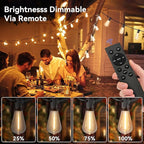 100 FT Outdoor String Lights for Outside, IP65 Waterproof ST38 LED Shatterproof Bulbs, Dimmable & Timable, 3 Light Modes, Hanging Patio Edison Lights for Porch Backyard Cafe Bistro