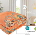 Boho Throw Blanket for Bed - 100% Pure Cotton Ultra Soft Rustic Quilt - Farmhouse Decor Bed Blankets, All Season Rustic Throw for Sofa Couch Chair(91''x 98'', Boho)
