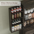 72'' Kitchen Storage Pantry Cabinet, Tall Storage Cabinet with 8 Door Shelves, 2 Cabinets and 1 Drawer, Freestanding Cupboard for Kitchen, Dining Room, Bathroom, Laundry, Living Room, Dark Rustic Oak