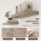 Deep Floating Shelves for Wall | 30 Inch Wide x 12 Inch Deep Floating Shelves | 30W x 12D Rustic Grey Wood Wide Wall Shelves | Bookshelf Laundry Shelf TV Shelf