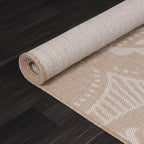 Medallion Outdoor Rug 6x9 Washable Outside Carpet for Indoor Patio Porch Waterproof Easy Cleaning Non Shedding Area Rugs Beige 6 x 9