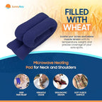 SunnyBay Microwave Heating Pad for Neck and Shoulders, 2.2 lbs 26 inch Long Versatile Microwavable Neck Wrap Warmer or Cool Pack, Hot or Cold Therapy to Relax Sore Muscles (Blue)