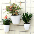 ORIMERC 6 Pack White Self Watering Planter Pots Vertical Living Wall Planter Indoor Outdoor Plant Wall Flower Basket Kitchen Herbs Railing Fence Trellis Decor (Small)