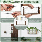 YIBOT Plants Propagation Stations,Plant Terrarium with Wooden Stand Wall Hanging Glass Planter Plant Propagation Vase for Indoor Office Home Garden Decor Plant Lover Gifts for Women